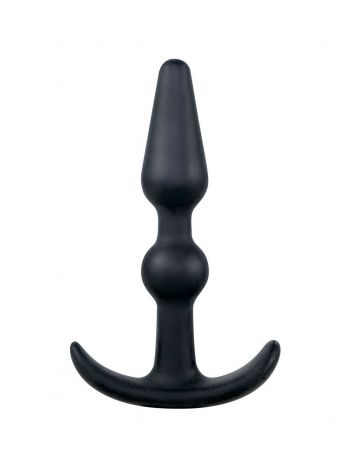 Dop Anal Ancora, silicon negru, marime medie, unisex