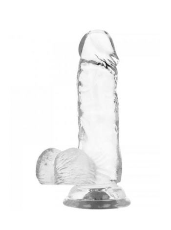 Dildo Transparent cu Ventuza, M