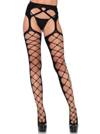 Dres Leg Avenue, Diamond net Opaque, negru, S-L