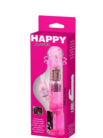 Vibrator Rotating Happy Angel, Pink,  22 cm