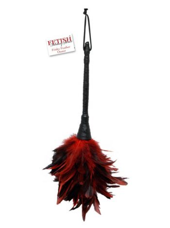 Stimulator Frisky Feather Duster,  Fetish Fantasy Series, rosu-negru